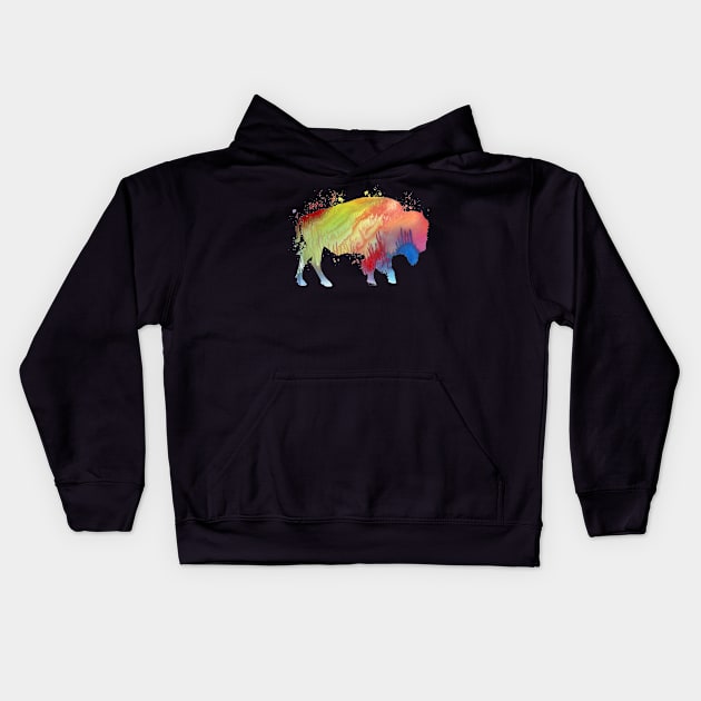 Bison Kids Hoodie by TheJollyMarten